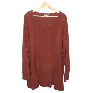 WRAP LONDON Rust Scoop Neck Knit Tunic Length Sweater Size 16